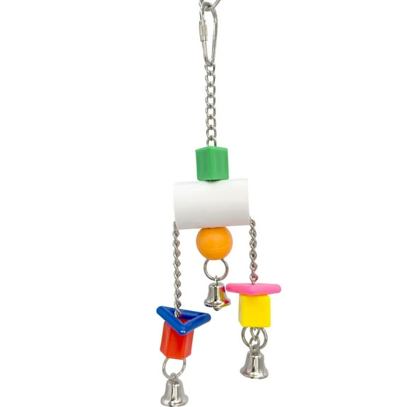 804 Tube Puller - Handcrafted Interactive Hanging Bird Cage Toy, Pullable Chain Link Legs, Colorful Plastic Pieces, Great Fun for Small Pets