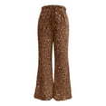thumbnail image 6 of vigerkar Sequin Sparkle Wide Leg Pants for Women Wide Leg Sparkly Glitter Long Pants Soft Drawstring Waist Trendy Trousers (Coffee, M), 6 of 9