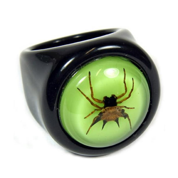 ED SPELDY EAST R0014-7 Anneau Spiny Spider Noir avec Dos Vert Taille 7