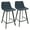 Blue Pu Fabric, Black Legs, variant on LumiSource  Outlaw Counter Stool - Set of 2