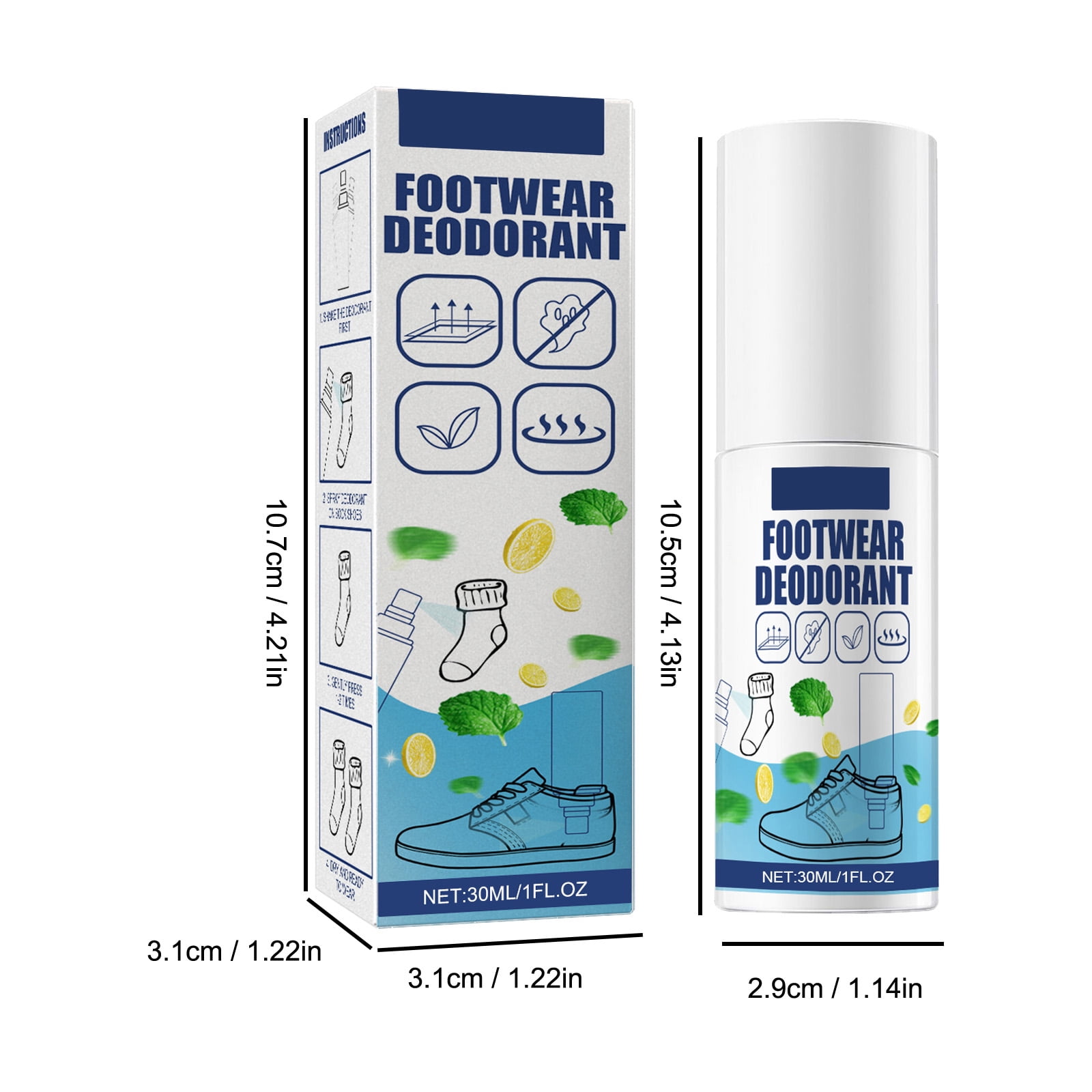Alvantor Fast-Acting & Long-Lasting Shoe Deodorizer Spray Odor Eliminator Fresh Scent 1.06 fl. oz