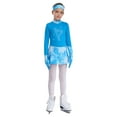 thumbnail image 2 of TSSOE Kids Girls Figure Ice Skating Dress with Gloves and Headband for Competition and Practice Dance Clothes Light Blue 12, 2 of 7