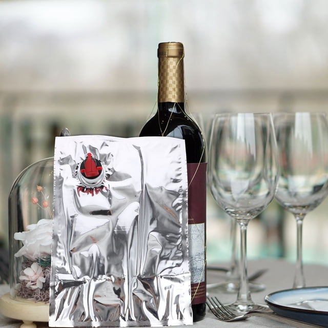 FOMIYES 10Ud Bolsa Para Vino Plateada Con Válvulas Butterflies Ideal Para