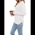 thumbnail image 2 of Camisas de Larga para Mujer, Cuello en V, Blusas Casuales, Sueltas, Elegantes, Básicas, Moda de Otoño, Conjuntos de Moda, Ropa de Invierno M, 2 of 8