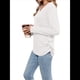thumbnail image 2 of Camisas de Larga para Mujer, Cuello en V, Blusas Casuales, Sueltas, Elegantes, Básicas, Moda de Otoño, Conjuntos de Moda, Ropa de Invierno M, 2 of 8