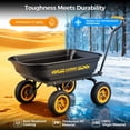 thumbnail image 5 of CAMMOO 600lbs Utility Heavy-Duty Garden Dump Cart Wagon 4 Cu.Ft with 10" NO-FLAT TIRES for Landscaping Gardening, 5 of 10