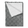thumbnail image 2 of Black and White Soft Flannel Fleece Throw Blanket, Scroll Curly Leaves and Petals with Swirl Details Monochrome Design, Cozy Plush for Indoor and Outdoor Use, 50" x 70", Black and White, by Ambesonne, 2 of 5