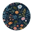 thumbnail image 2 of JEUXUS Spring Summer Floral Table cover Round Farmhouse Navy Blue Background Wildflower Round Table cover Polyester Washable Table Cover for Kitchen Dining Room Picnic Patio Party, 2 of 7
