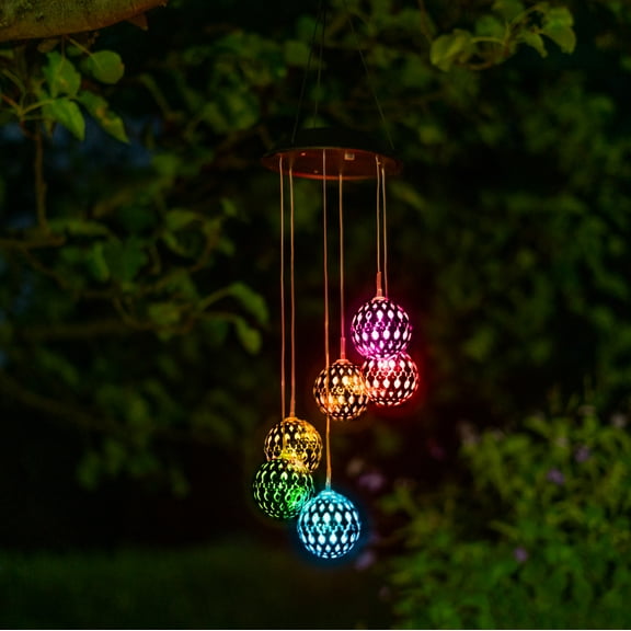 Solar Multi-Color Changing LED Mobile Wind Chime-Globe