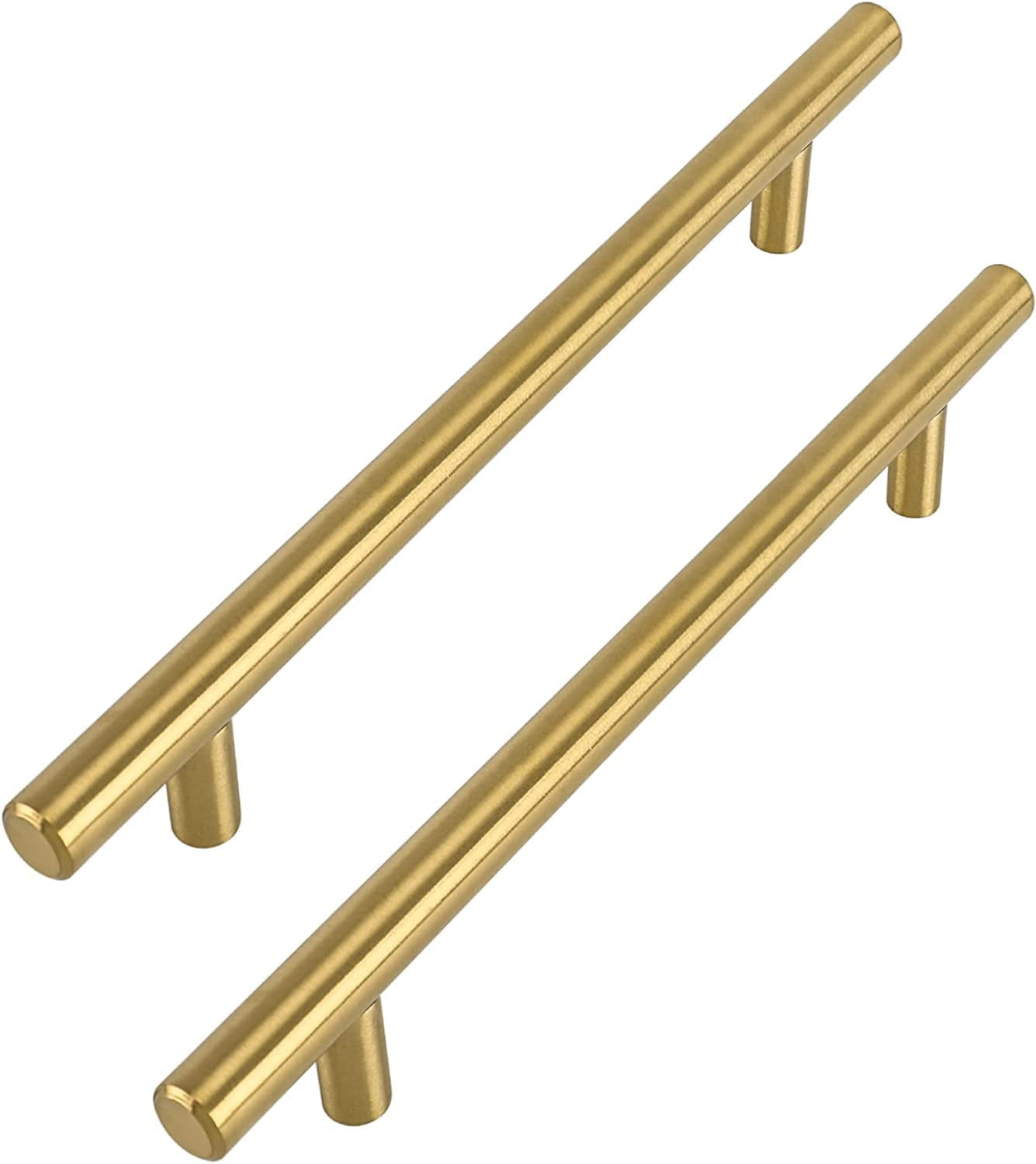 5 Pack Gold Cabinet Pulls,7-1/2 Inch Hole Center Brushed Brass Cabinet ...