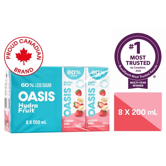 Boîtes de jus de fruits fraise banane 8 x 200 ml