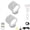 White 2PCS, variant on Lights, Smart Lights, Landscape Lights Double-Sided Glow Right Light, 360°Rotation Magnetic Installation White 2PCS