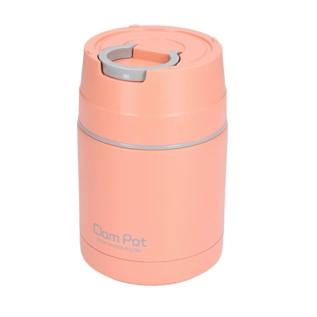 

Vacuum Insulated Food Jar 304 Stainless Steel 800ml / 27oz Inner Lid Design Vacuum Insulated Soup Container With Folding Spoon For Office For Adults Orange