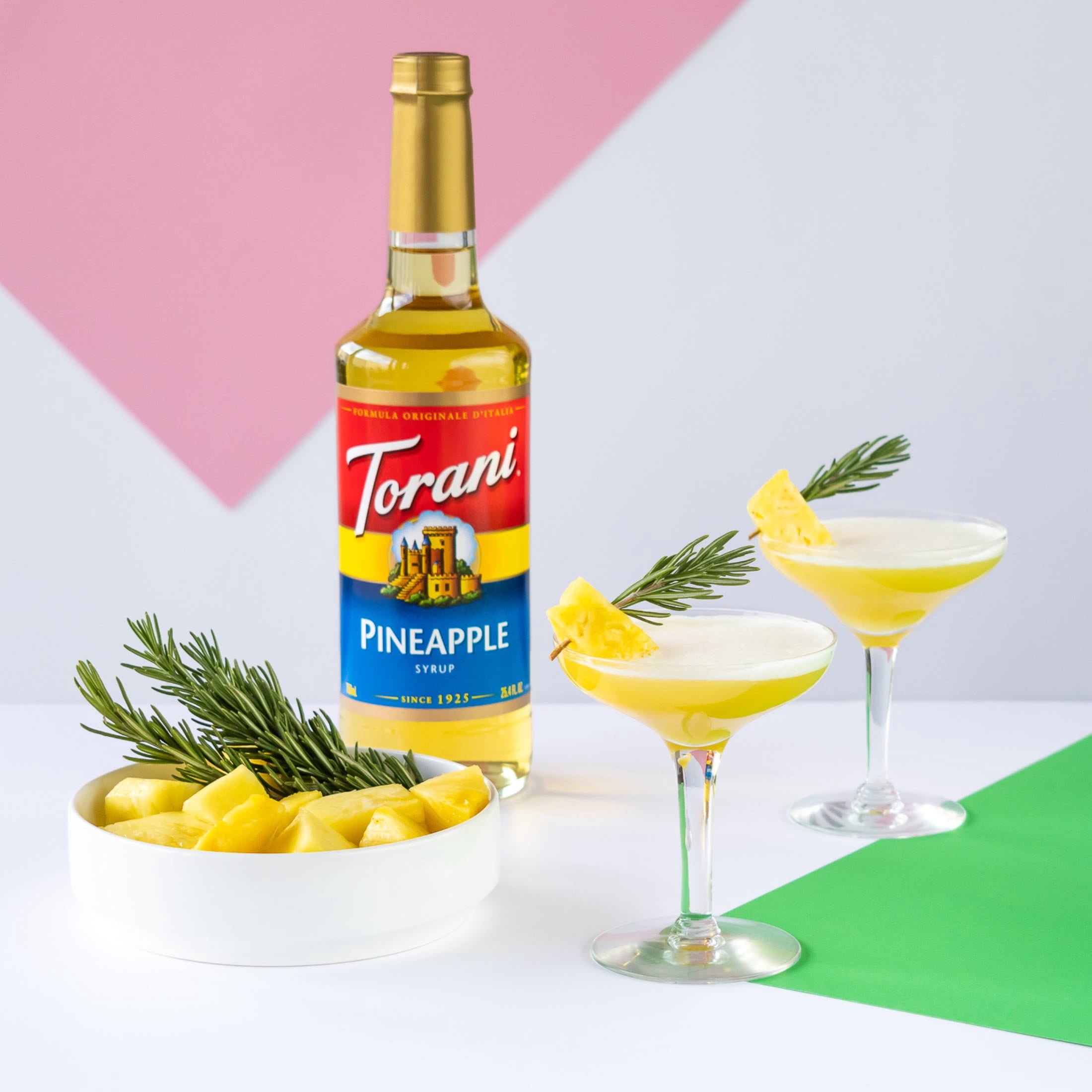 Torani Pineapple Syrup, Glass Bottle, Drink Flavoring Syrup, No Known Allergens, 25.4 fl oz