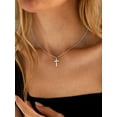 thumbnail image 3 of FaithHeart Silver Cross Necklace for Women Stainless Steel Dainty Small Faith Pendant Necklaces with Message Card To My Mom Christian Mothers Day Birthday Gifts, 3 of 8