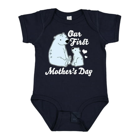 

Inktastic Our First Mothers Day with Polar Bears Gift Baby Boy or Baby Girl Bodysuit