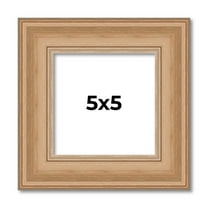 5x5 IN Frame Charleston Honey Brown Solid Wood Picture Frame Width 1.75 Inches | Interior Depth 0.5