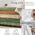 thumbnail image 5 of Farmhouse Dark Sage Green Brown Cabinet Curtains 28"W x 35"L, Vintage Wooden Striped Under Sink Skirt for Bathroom Vanity Kitchen Self Adhesive, Dust-Proof Privacy Curtain for Closet Shelves, 5 of 9