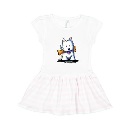 

Inktastic KiniArt Westie with Bone Gift Toddler Girl Dress