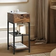 thumbnail image 4 of Bedside Table with 2 Storage Shelves, Industrial Side Table with Sliding Drawers, Square Bedside Table, Bedside Side Shelf for Living Room and Bedroom, 4 of 5