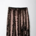 thumbnail image 5 of Wdgfv Women's Brown Sequin Midi Skirt Fullly Lined A-Line Party Club High Waisted Shimmery Glittery Skirt, 5 of 5