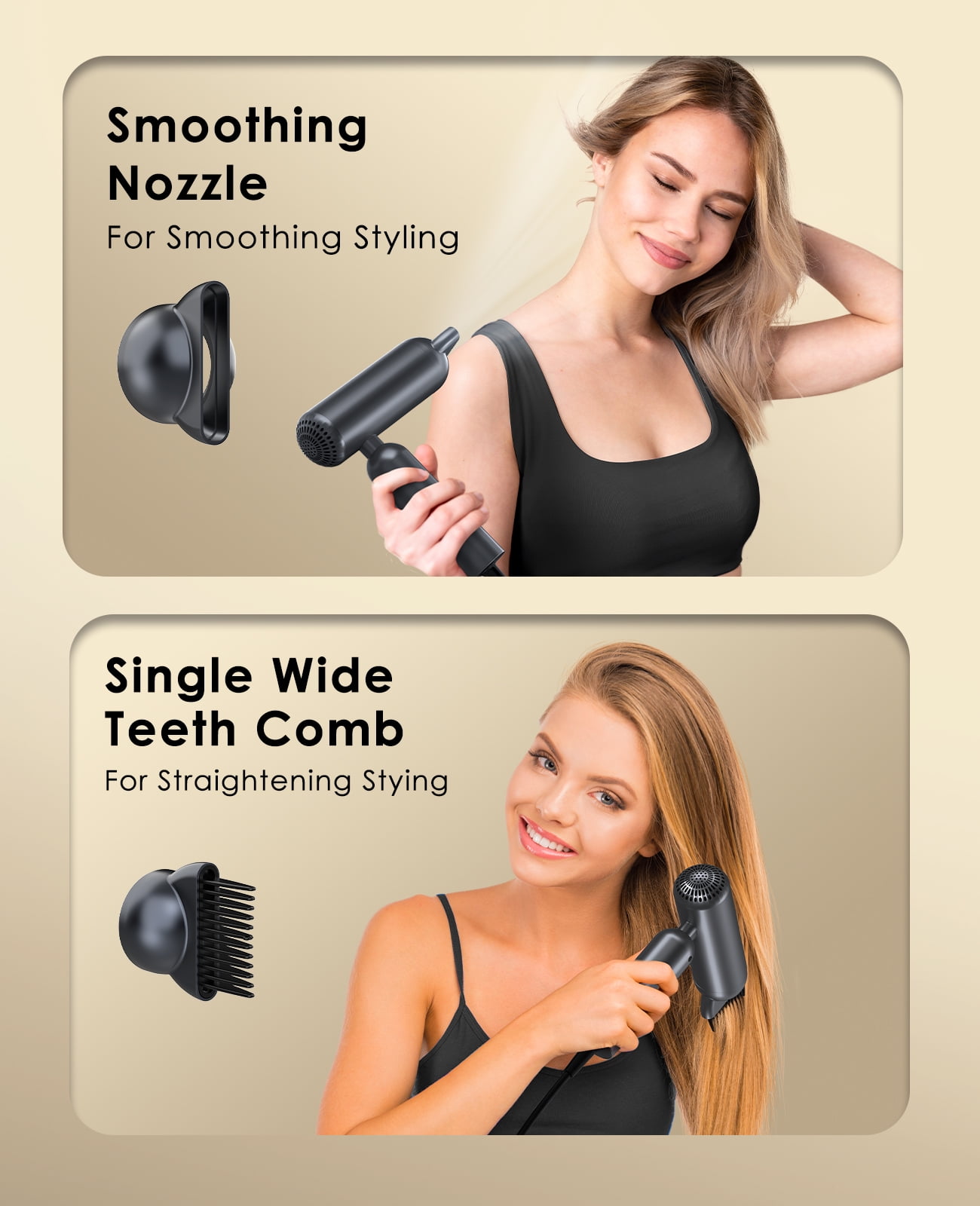 Foldable Hair Dryer with Auto-Sense Global Voltage, High Speed Professional Plasma Salon Blow Dryer with Nozzle & Comb, Portable Travel Hair Drier with Storage Bag, Perfect Gift, Space Gray