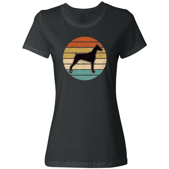 Inktastic Doberman Dog Retro Sunset Women's T-Shirt