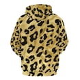thumbnail image 6 of Gold Leopard Print Regular Fit Hoodie, Sporty Pullover Hooded Sweatshirt for Men Women M, 6 of 6