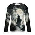 thumbnail image 5 of YOIAVAIOY Mens Long Sleeve Tees Novelty Ghost Graphic Print T Shirts Long Sleeve Round Neck Festival Tops Causal Holiday Outfits White M, 5 of 5