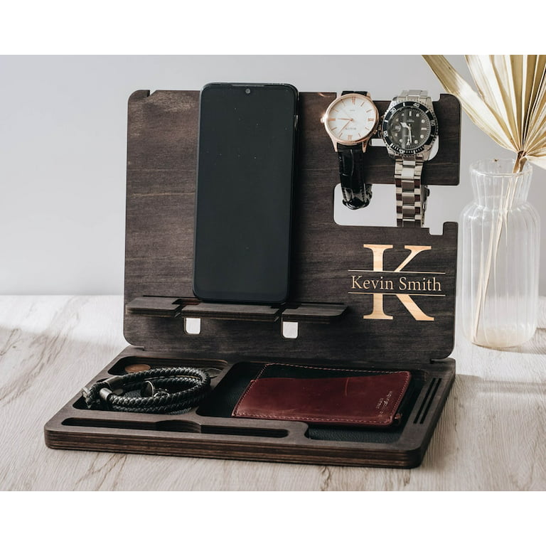 Day Gift for Men, Personalized Docking Station for Husband & Boyfriend, Anniversary Gift