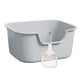 thumbnail image 2 of Caja de arena para gatos con tapa abierta, inodoro a prueba de salpicaduras para gatos. Gris, 2 of 9
