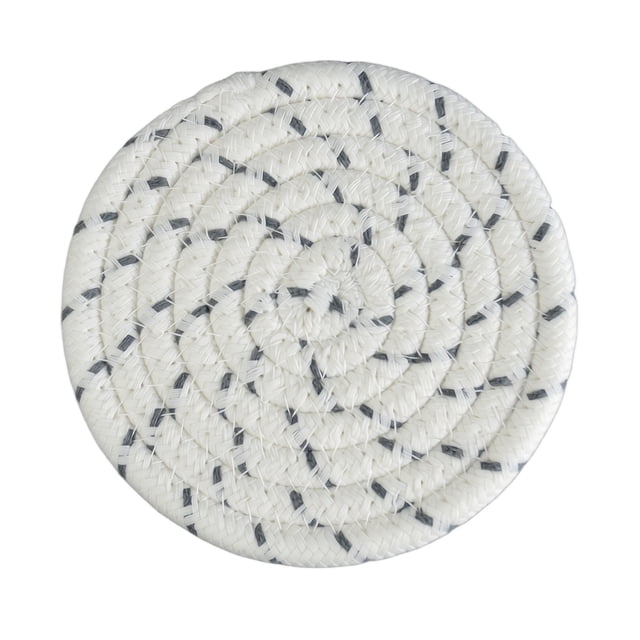 Multicolor Braided Cotton Coasters, Drink Coasters , Minimalist Cotton Woven Coaster Set,Absorbent Coaster Protection Protection for Various Cups, Ideal for Coffee Tables and Home Decor Tabletop, A
