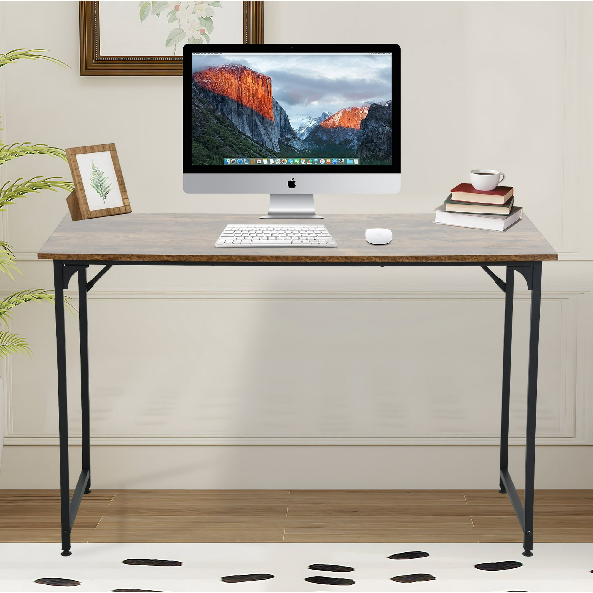 YRLLENSDAN 48 inch Computer Desk, Computer Table Work Desk Study Table Writing Table for Home Office, Vintage