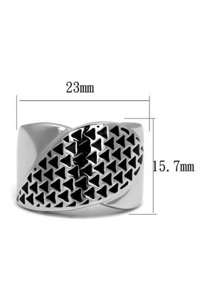 TK3010 - High polished (no plating) Stainless Steel Ring with Epoxy in Jet