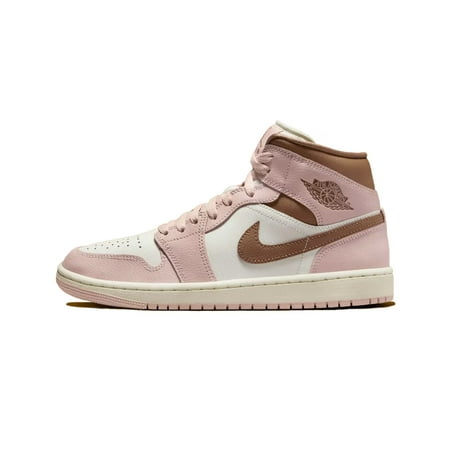Women's Jordan 1 Mid Pink Oxford/Archeo Brown-Sail (BQ6472 620) - 8