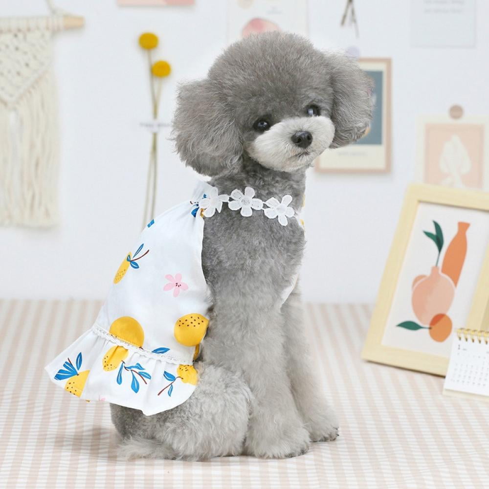 Flower Candy Grid Dog Dress Clothes For Dogs Cat Yorkshire Chihuahua Pet Clothes 