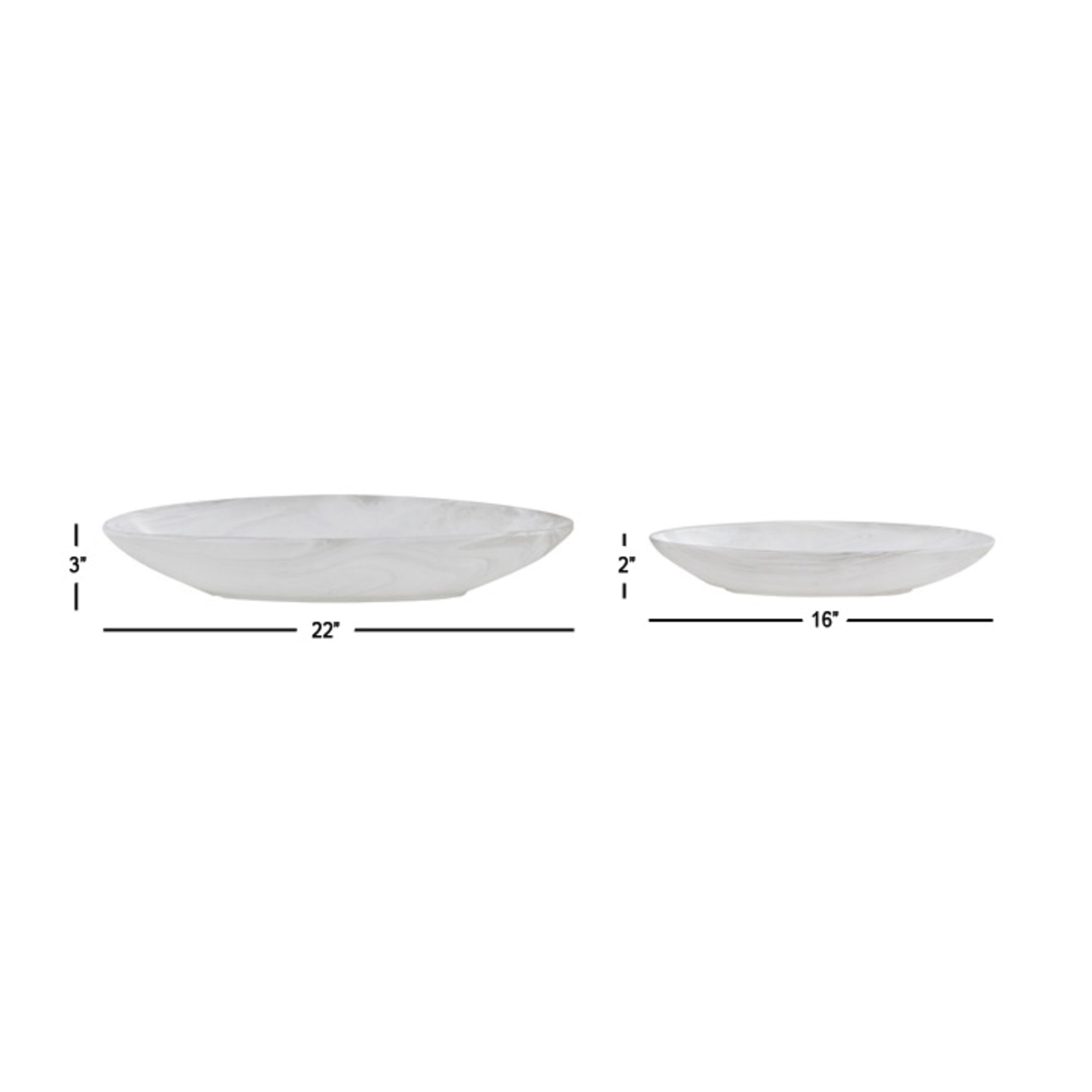 CosmoLiving by Cosmopolitan White Porcelain Ceramic Indoor Outdoor Planter, Set of 2 22", 16"W