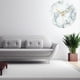 thumbnail image 3 of Reloj de pared grande moderno decorativo de vidrio jaspeado meriglare, silencioso y sin tictac Azul blanco, 3 of 9