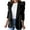Black, variant on Women's Blazer Suit Puff Sleeve Open Front Office Blazers Bussiness Jackets Work Suit With Pockets (Blue, L)