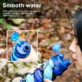 thumbnail image 4 of Botella de agua deportiva de silicona plegable, 500 ml, tamaño ajustable, reutilizable, a prueba de fugas, agua fácil de transportar (camuflaje azul), 4 of 5
