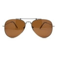 thumbnail image 2 of Polarized No Glare Mens Luxury Officer Style Metal Rim Sunglasses Silver - Brown, 2 of 4