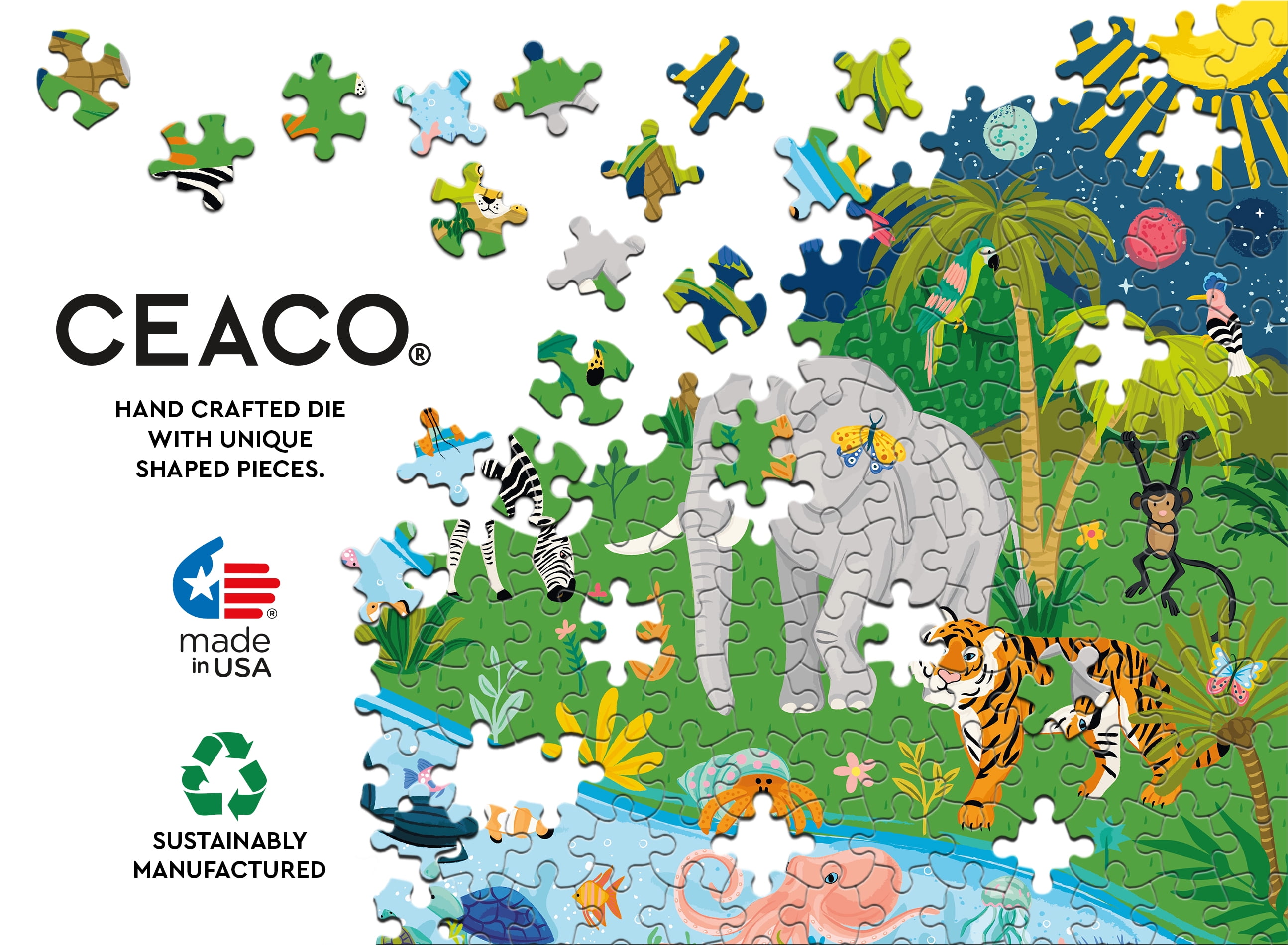 Ceaco - Brandclub - Ceaco Kids Deluxe 100 Piece Lisa Perry Jungle