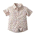 thumbnail image 3 of FUZHIQ Boys Button Up Shirts Size 10-12 Child Toddler Boys Girls Short Sleeve Summer Casual Gentleman Tops Hawaii Beach Holiday Floral Shirts T Shirt ,9-12 Months, 3 of 5