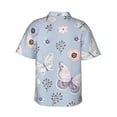 thumbnail image 3 of Daiia Blue Butterfly Hawaiian Shirt for Men Gentle Cotton Regular Short Sleeve Casual-XX-Large, 3 of 9