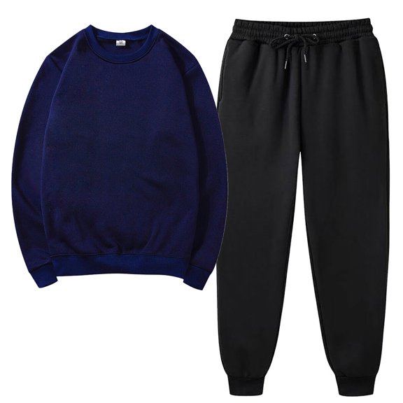 Lilgiuy Sweatsuit Outfits for Women 2 Piece Set Casual Solid Color Long Sleeve Crewneck Pullover Tops and Long Pants Sweatsuits for Daily Commute
