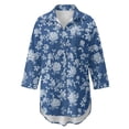 thumbnail image 4 of Xoenoiee Blue Rose Flower Print Women's Swimsuit Coverup Button Down Beach Cover Ups Shirt Dress Summer Casual Oversized Vacation Swimwear with Pocket, S, 4 of 7