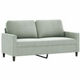 thumbnail image 2 of vidaXL 2 Piece Sofa Set with Cushions Light Grey Velvet, 2 of 4