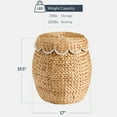 thumbnail image 3 of Best Choice Products Scalloped Water Hyacinth Storage Tote Basketwith Lid - Natural with White Trim, 3 of 10