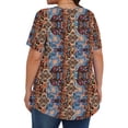 thumbnail image 4 of Fantaslook Womens Plus Size Tops Tunic Short Sleeve Shirts Floral Blouses Loose Summer Tops, 4 of 6