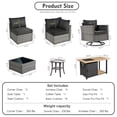 thumbnail image 3 of Ovios 10 Pieces Patio Fire Pit Set Outdoor Rattan Sectional Sofa Conversation Set with Swivel Rocking Chair,Black, 3 of 8